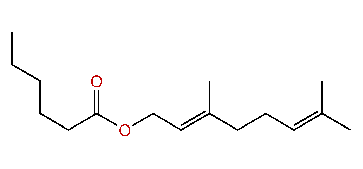 (E)-3,7-Dimethyl-2,6-octadienyl hexanoate